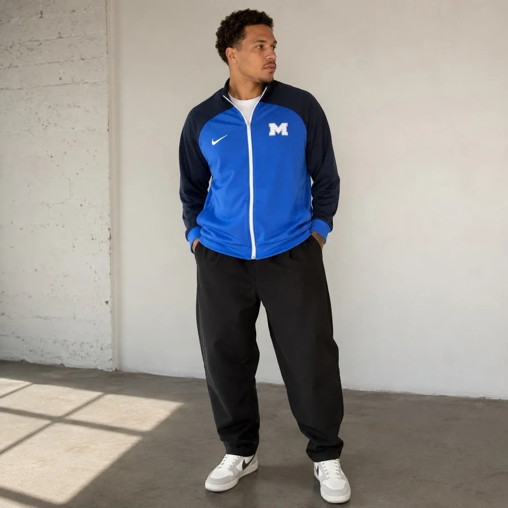 Nike Dri-FIT Mens XXL Slim Fit Track Jacket Blue Full Zip M Logo DA5474-480